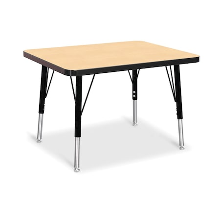 Jonti-Craft Berries Rectangle Student Desk, 24 in. x 30 in., E-height, Maple/Black/Black 6570JCE011